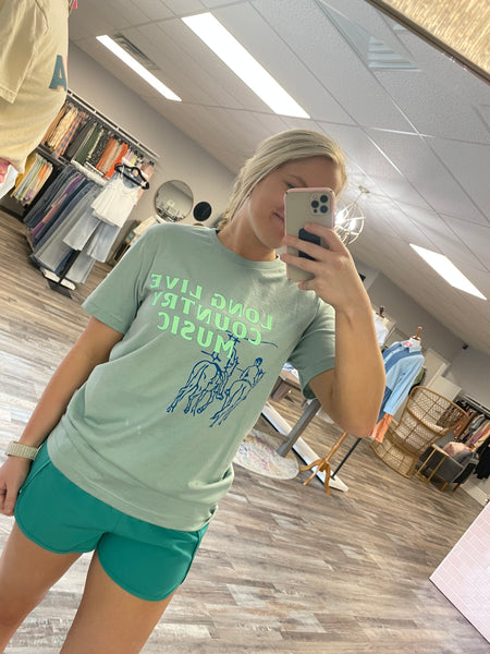 Long Live Country Music Tee - Blue