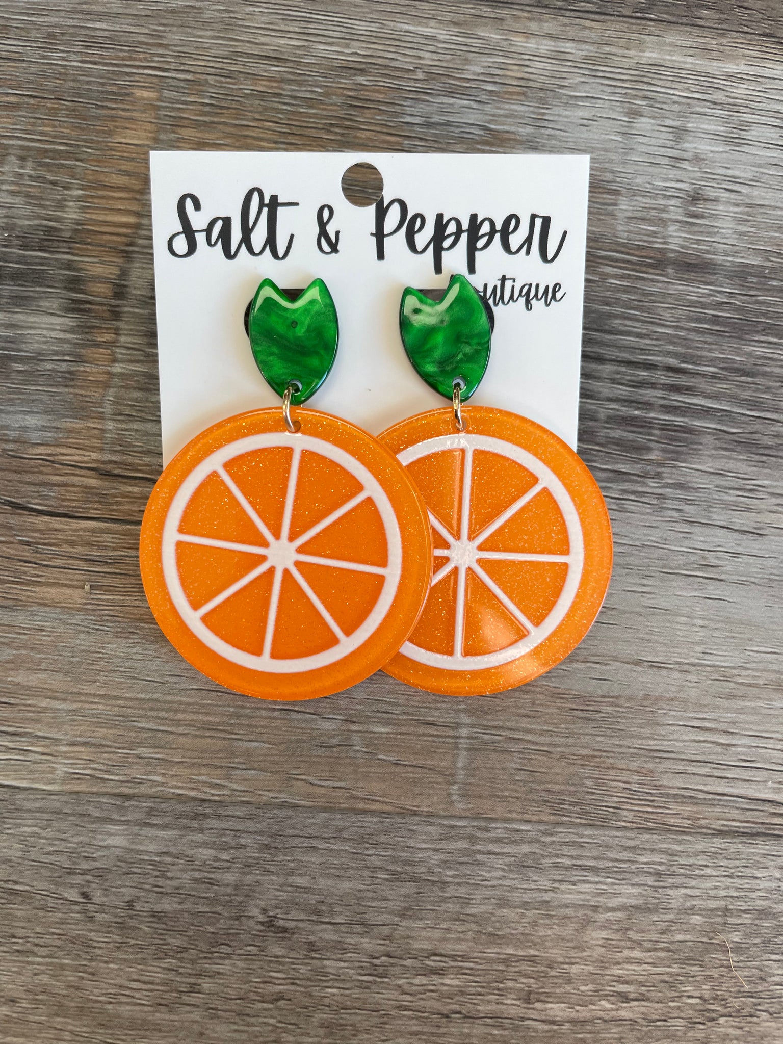 Acrylic Orange Earring