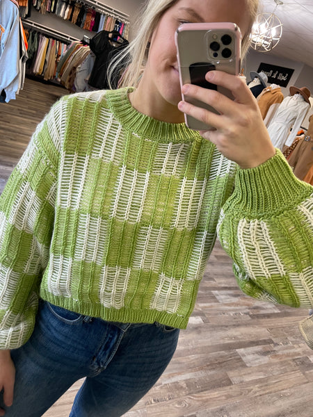 Checkered Sweater - Kiwi