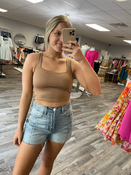 Seamless Cropped Tank - Mocha