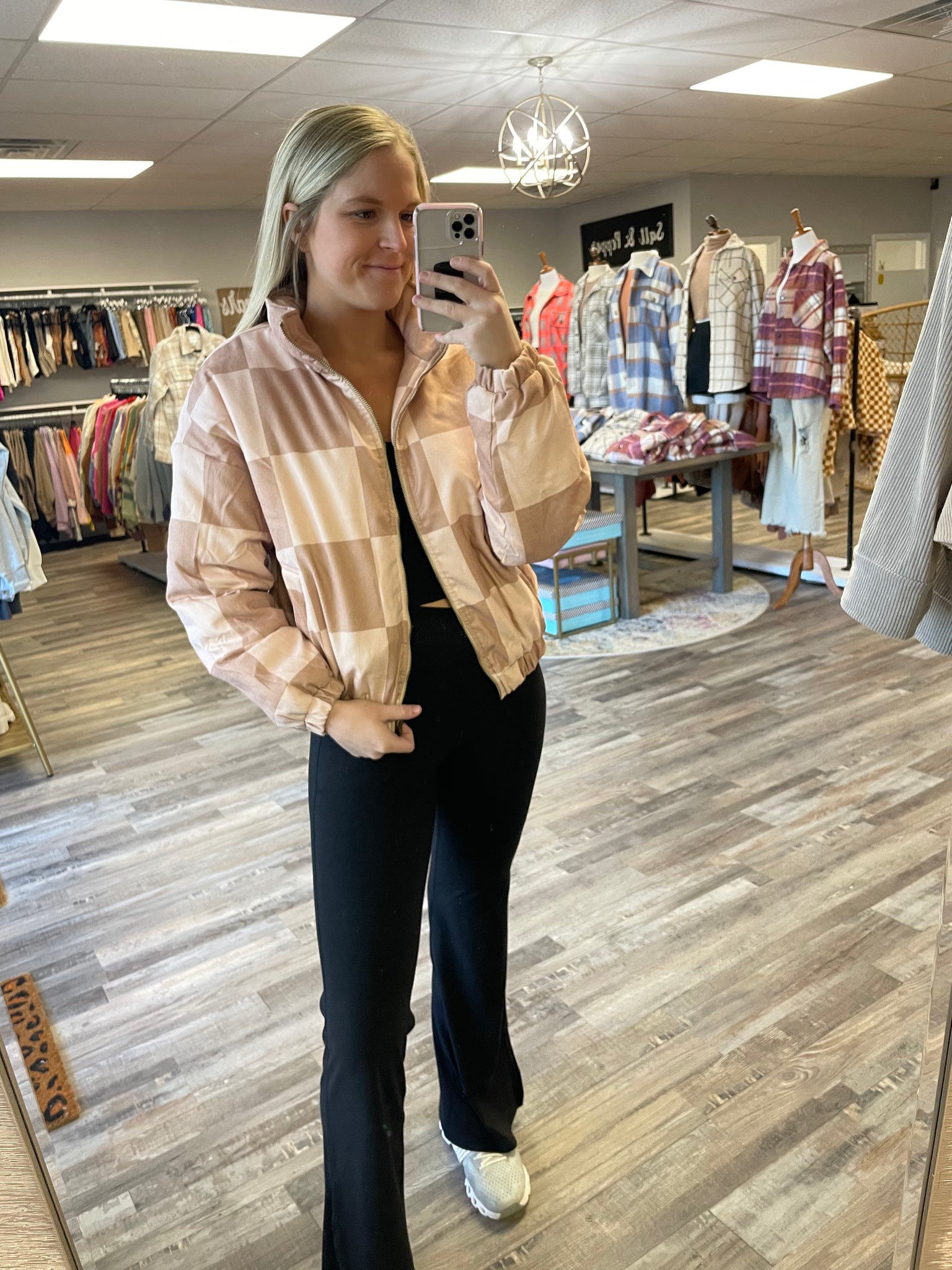 Checkered Jacket - Taupe Multi