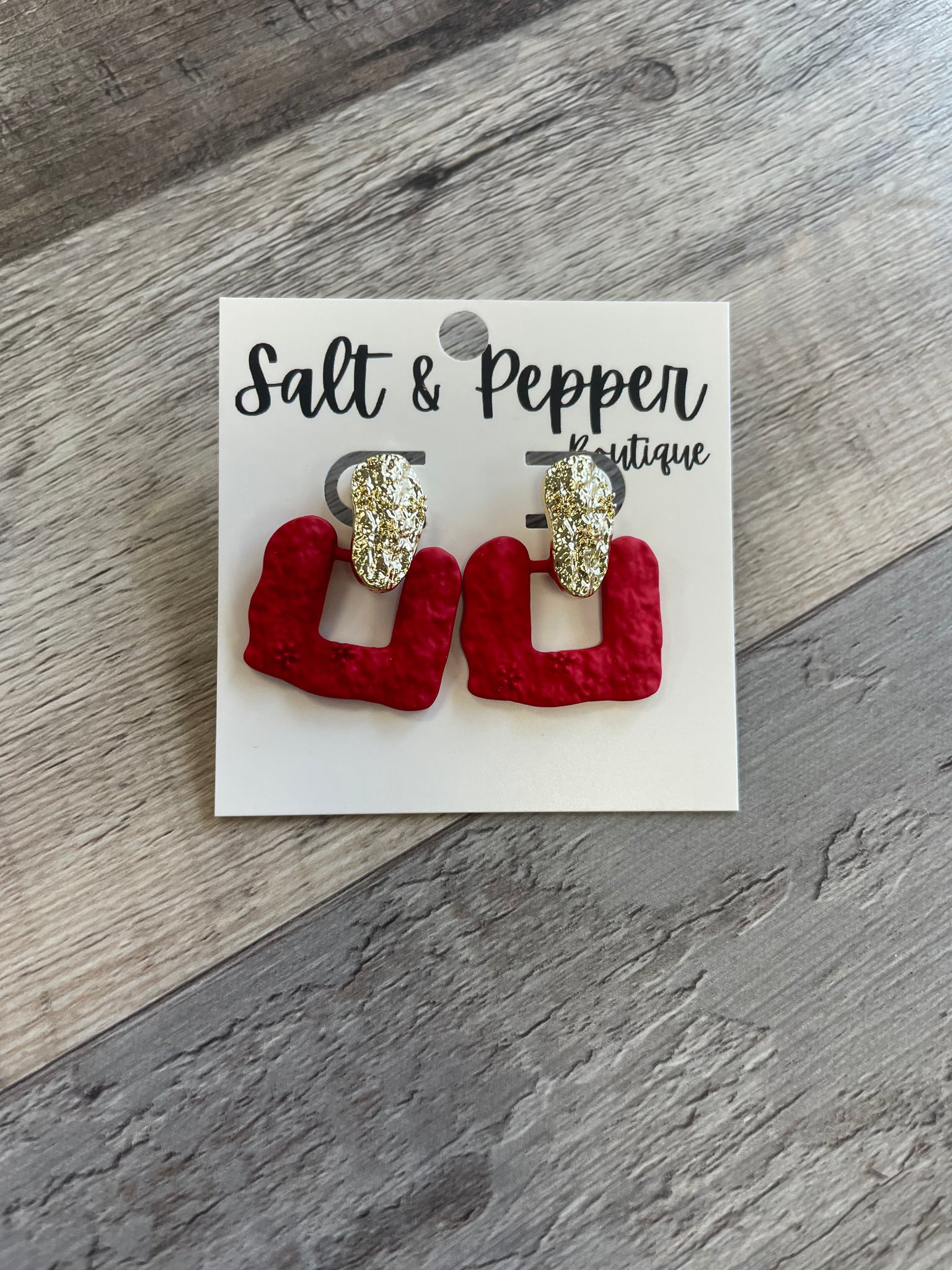Square Color Textured Earrings